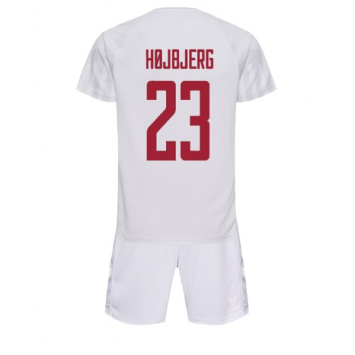 Dětský Fotbalový dres Dánsko Pierre-Emile Hojbjerg #23 MS 2022 Venkovní Krátký Rukáv (+ trenýrky)